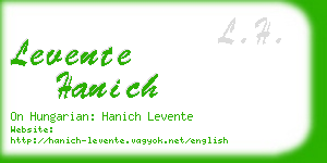 levente hanich business card